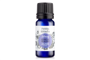 100% organic anxiety relief essential oil blend in 10ml blue aromatherapy bottle.