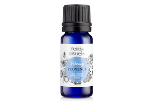 Lavender essential oil blend for sleep in a 10ml blue aromatherapy bottle.